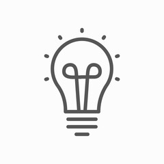 Lightbulb icon vector. Outline bulb, creative ideas, solution icon symbol design