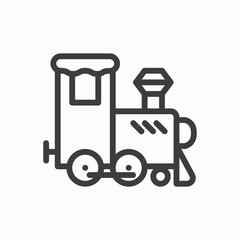 Train toy outline icon. linear style sign for mobile concept and web design.