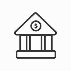 bank building vector illustration. icon isolated on white background.