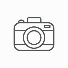 Camera photography icon on white background