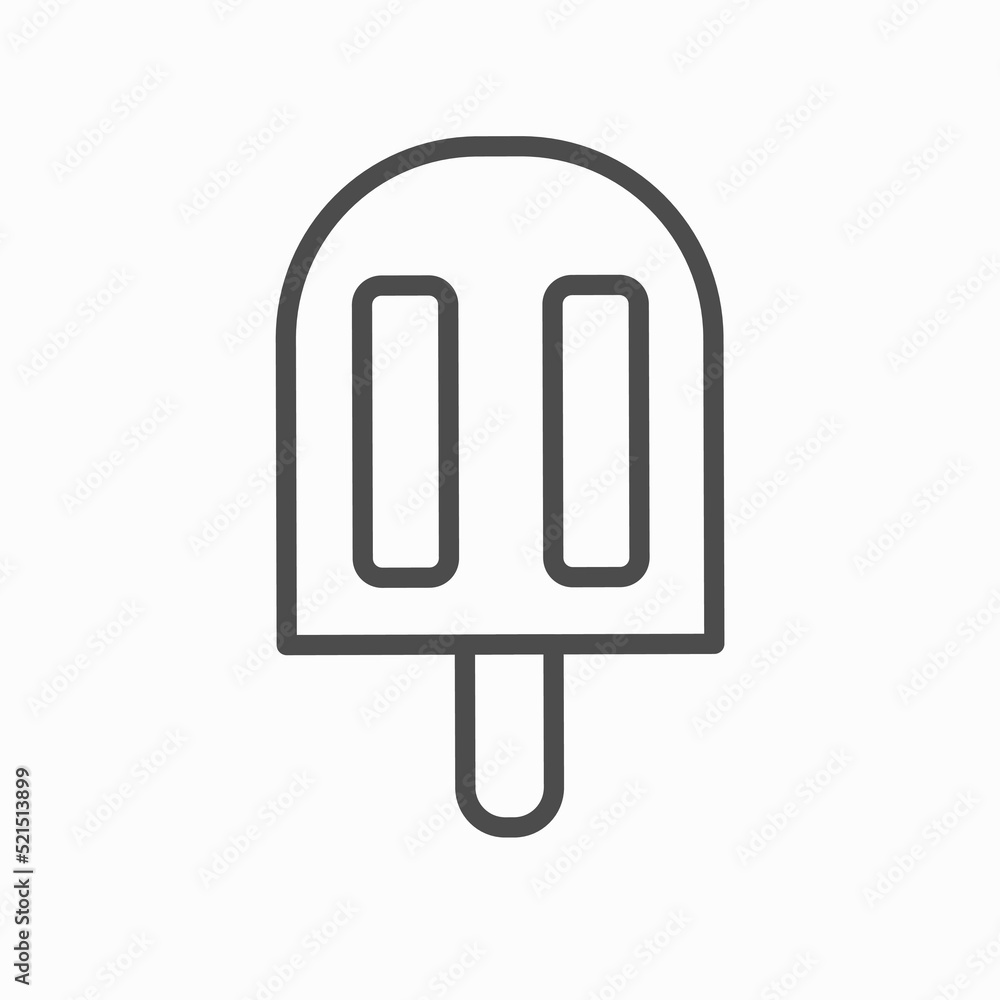 Poster ice cream outline icon. linear style sign for mobile concept and web design. popsicle simple line ve