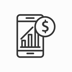 Growth chart icon. Grow diagram icon vector illustration.