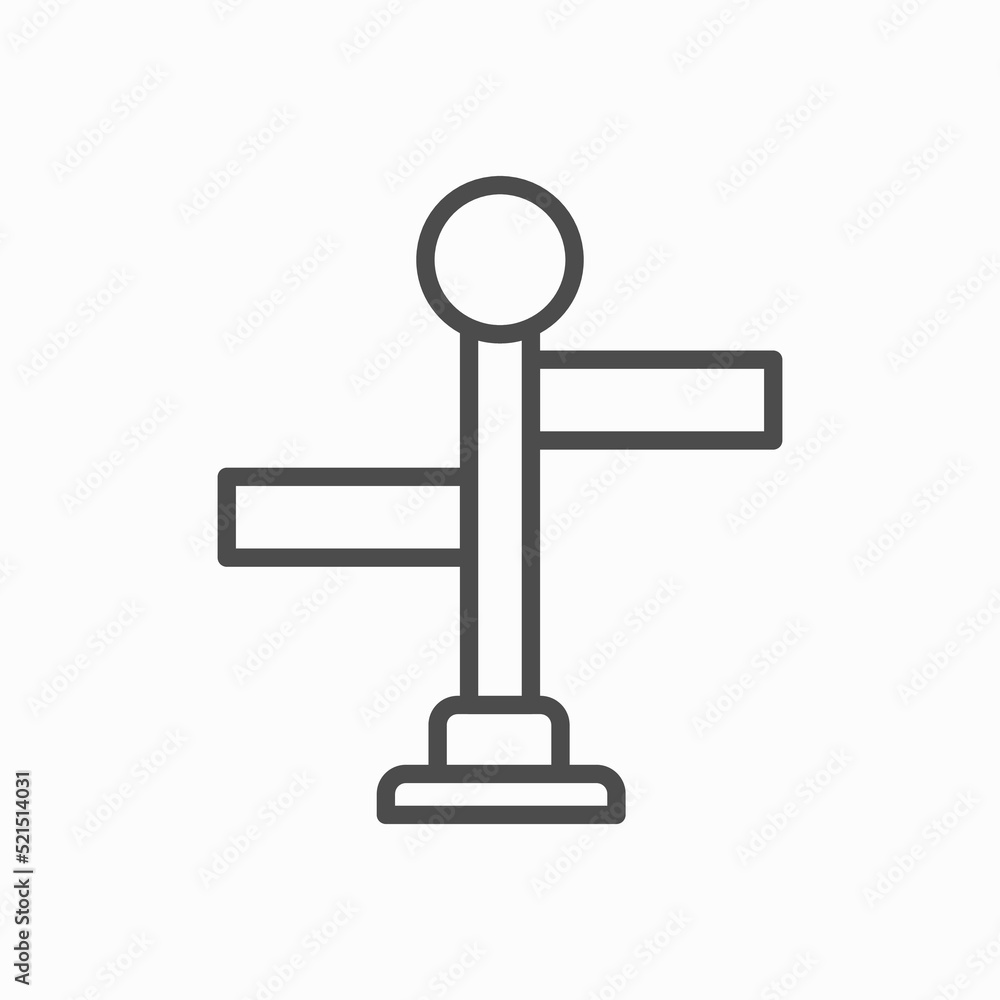Poster signpost line icon, outline vector sign, linear style pictogram isolated on white. direction pointer