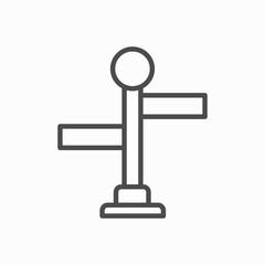 Signpost line icon, outline vector sign, linear style pictogram isolated on white. Direction pointer symbol