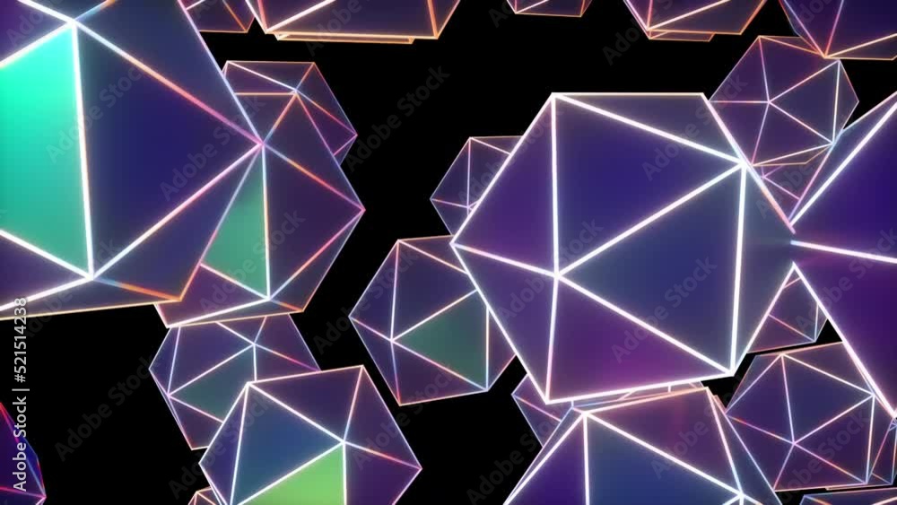 Poster geometric polygons. computer generated 3d render