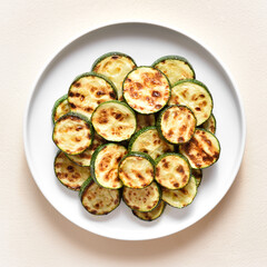 Fried zucchini on plate