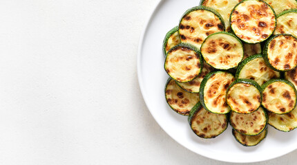 Roasted zucchini, close up view