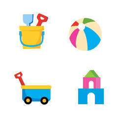 children's toy beach illustration set design