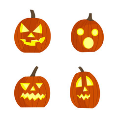 Halloween pumpkin icon set or symbol design