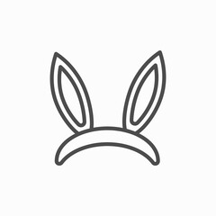 Bunny headband icon in outline style isolated on white background. Hats symbol stock vector illustration.