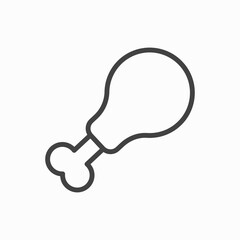 Chicken leg vector sketch icon isolated on background.