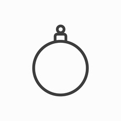 Christmas tree ball line icon. linear icon on a white background