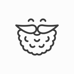 Christmas vector hipster Santa Claus icon black on white background