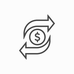 money transfer icon. Simple element illustration. money transfer concept symbol design.