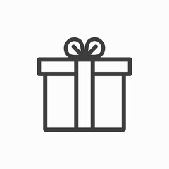 Present gift box icon. Vector isolated element
