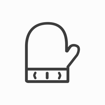 recommend clip art: Oven glove line icon, outline vector sign, linear pictogram isolated on white.