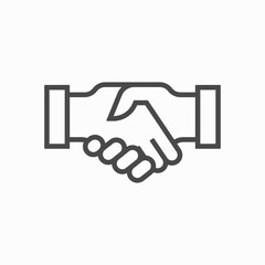 handshake line icon, outline vector sign, linear style pictogram isolated on white. Agreement, Shaking hands symbol