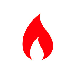 Fire icon. Symbol of danger and importance. Designation of a hit, top or hot.