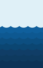 Wave icon. Seamless line to represent water or beach. Symbol of the sea, ocean, river or lake.