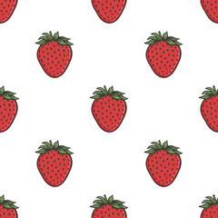vector graphic seamless pattern with strawberry berry