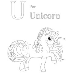 Fototapeta premium funny ABC coloring page for kids