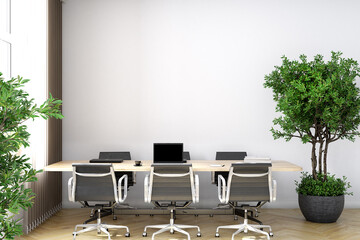 interior mockup office, 3d render
