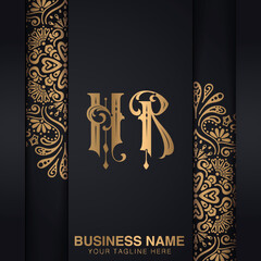 HR initial logo | initial based abstract modern minimal creative logo, vector template image. luxury logotype logo, real estate homie logo. typography logo. initials logo.