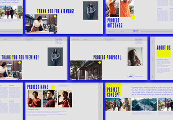 Yellow and Blue Interactive Pitch Deck
