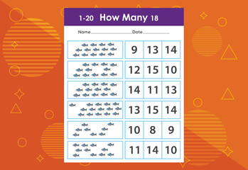 How many fishes task worksheet. Educational children's game worksheet