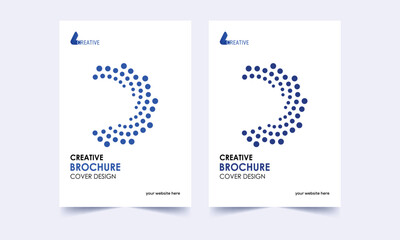halftone circles of dots blue brochure cover background, halftone dots brochure cover design, Brochure, Annual Report, Magazine, Poster, Portfolio, Flyer, Brochure cover, A4