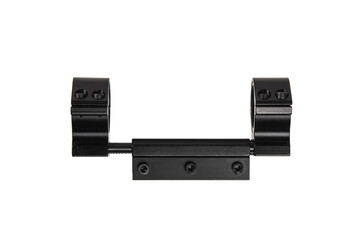 Quick disconnect mount made for holding a scope on a rifle isolated on white back. Quick Release Sniper Cantilever Scope Mount.