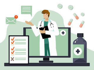 A web template offering to choose  a doctor online  for medical consultation