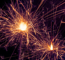 sparkler on black background