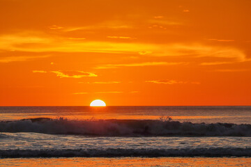 Crashing Waves and Sunset