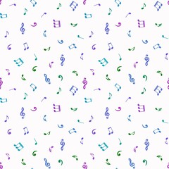 Abstract sign symbols seamless music notes pattern for wrapping and kids fabrics and clothes print and study notebooks