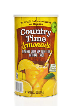 IRVINE, CALIFORNIA - 8 AUG 2022: A 5 pound canister of Country Time Lemonade mix.