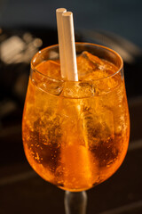 glass of aperol spritz