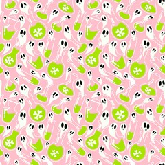 Halloween poison witch potion seamless ghost cartoon pattern for wrapping and kids and accessories and fabrics