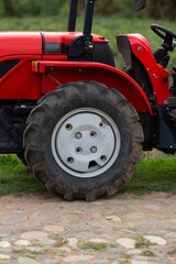 details of the tire of a tractor, machine and means of transport in rural areas for agriculture, object