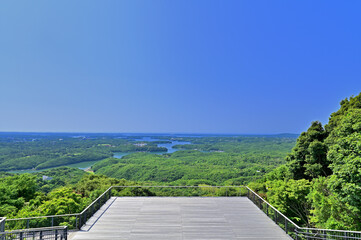 A superb view of Ago Bay from Yokoyama Observatory, Shima city, Mie prefecture, Japan