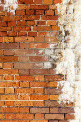 Old Brick Wall Background with Lime Scale - 521531607