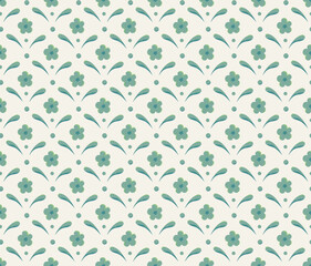 Cute vector floral seamless pattern. Colorful flowers background. Trendy repeat texture for fashion print, wallpaper or fabric.