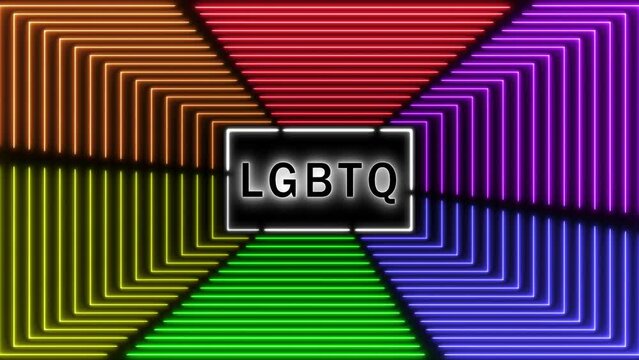 Lgbt concept.Animation of rainbow flag.Lgbt pride flag or gay pride flag.Flag symbol of freedom, peace, and equality. Lesbian, gay, bisexual, transgender, and queer Lgbtq.