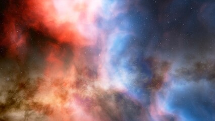 red-violet nebula in outer space, horsehead nebula, unusual colorful nebula in a distant galaxy, red nebula 3d render
