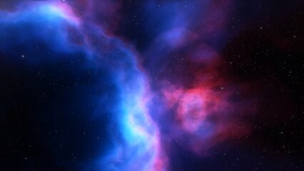 Naklejka premium red-violet nebula in outer space, horsehead nebula, unusual colorful nebula in a distant galaxy, red nebula 3d render 