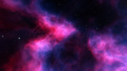 Fototapeta premium Deep space nebula with stars. Bright and vibrant Multicolor Starfield Infinite space outer space background with nebulas and stars. Star clusters, nebula outer space background 3d render 