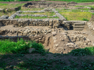 Ruin of an old castle. Remains of civilization. Fortress in Georgia.   The city of ancient stone...