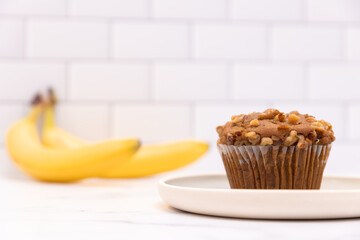 Banana Nut Muffin In A Kitchen