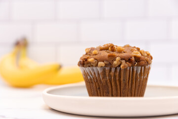 Banana Nut Muffin In A Kitchen