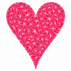 Heart with patterns. Isolated stickers or icons about love.